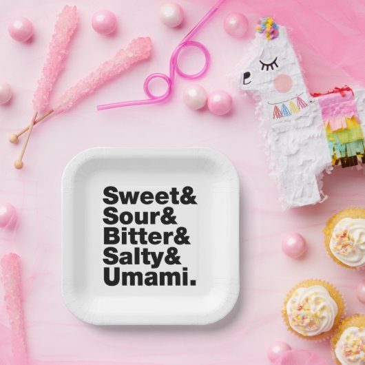 Fünf Grundgeschmacksrichtungen Pappteller (Party)