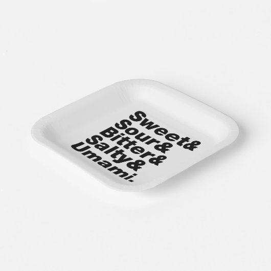 Fünf Grundgeschmacksrichtungen Pappteller (Gewinkelt)