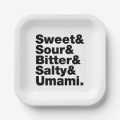 Fünf Grundgeschmacksrichtungen Pappteller (Vorderseite)