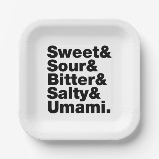 Fünf Grundgeschmacksrichtungen Pappteller (Vorderseite)