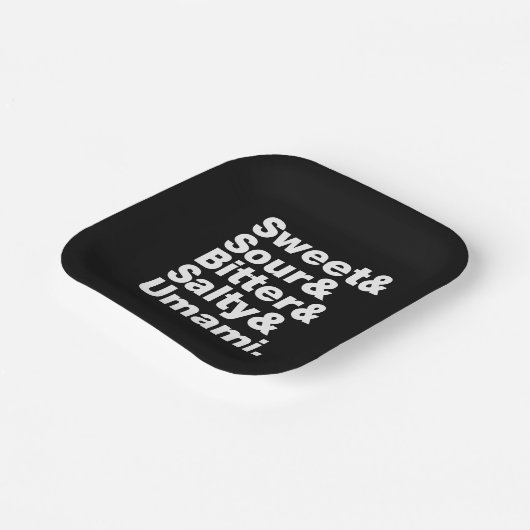 Fünf Grundgeschmacksrichtungen Pappteller (Gewinkelt)