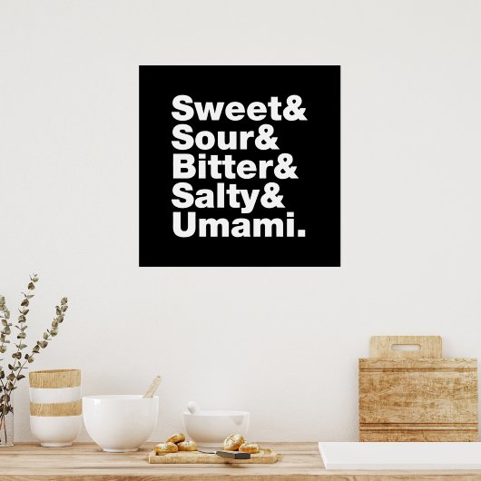 Fünf Grundgeschmacksrichtungen Poster (Küche)