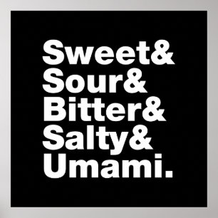 Fünf Grundgeschmacksrichtungen Poster