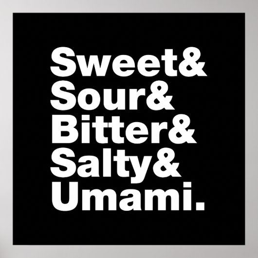 Fünf Grundgeschmacksrichtungen Poster (Vorne)