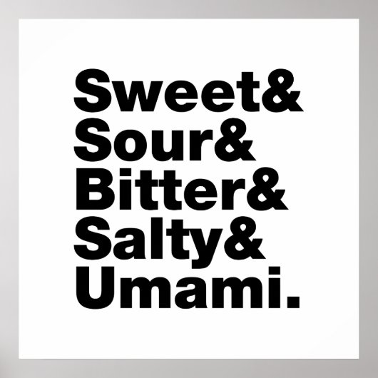 Fünf Grundgeschmacksrichtungen Poster (Vorne)