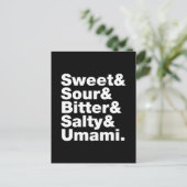 Fünf Grundgeschmacksrichtungen Postkarte (Stehend Vorderseite)