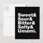 Fünf Grundgeschmacksrichtungen Postkarte (Vorne/Hinten)