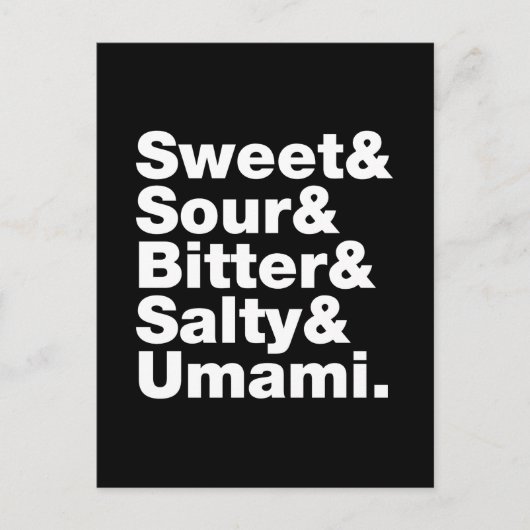 Fünf Grundgeschmacksrichtungen Postkarte (Vorderseite)