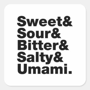 Fünf Grundgeschmacksrichtungen Quadratischer Aufkleber