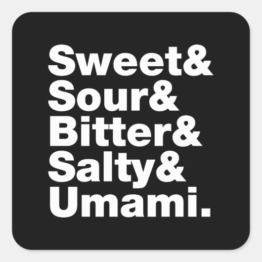 Fünf Grundgeschmacksrichtungen Quadratischer Aufkleber (Vorderseite)