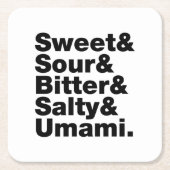 Fünf Grundgeschmacksrichtungen Rechteckiger Pappuntersetzer (Vorderseite)