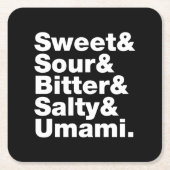 Fünf Grundgeschmacksrichtungen Rechteckiger Pappuntersetzer (Vorderseite)