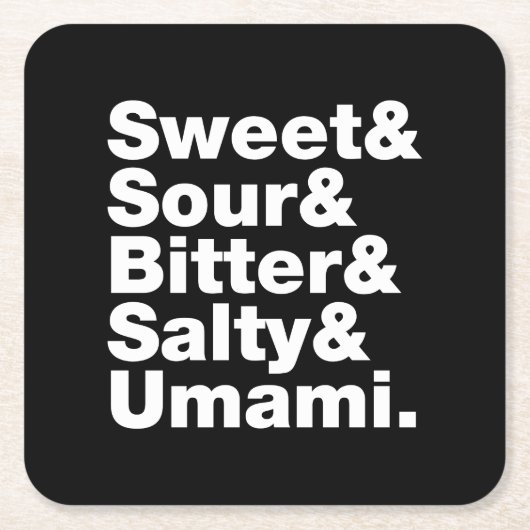 Fünf Grundgeschmacksrichtungen Rechteckiger Pappuntersetzer (Vorderseite)