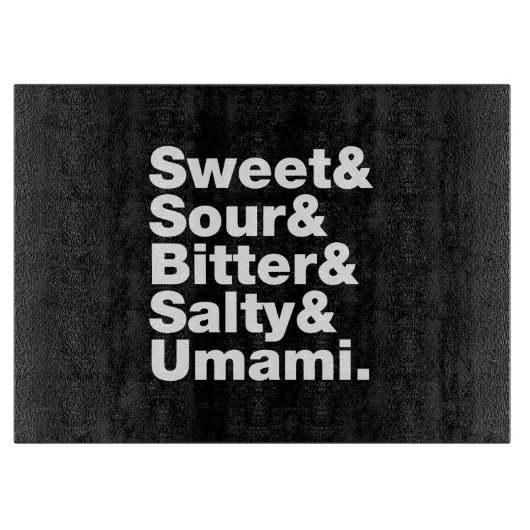 Fünf Grundgeschmacksrichtungen Schneidebrett (Vorderseite)