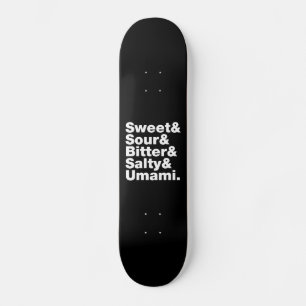 Fünf Grundgeschmacksrichtungen Skateboard