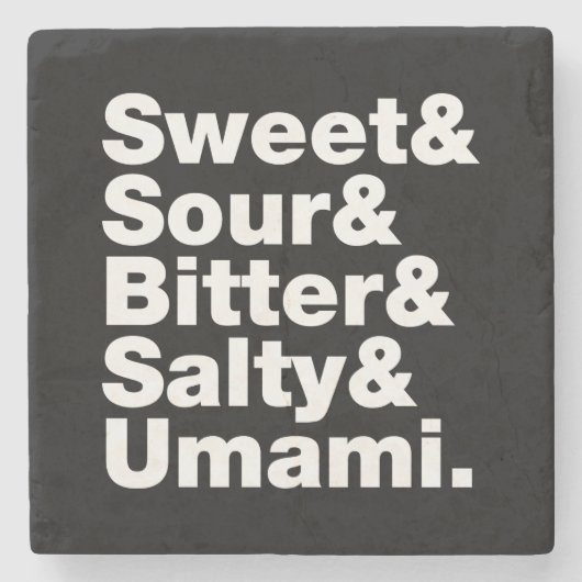 Fünf Grundgeschmacksrichtungen Steinuntersetzer (Vorderseite)