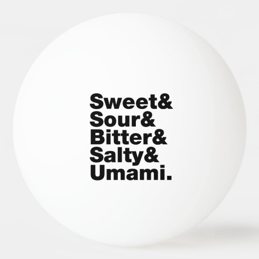 Fünf Grundgeschmacksrichtungen Tischtennisball (Vorderseite)