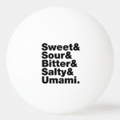 Fünf Grundgeschmacksrichtungen Tischtennisball (Rückseite)