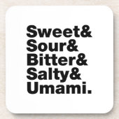 Fünf Grundgeschmacksrichtungen Untersetzer (Vorderseite)