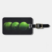 Fünf grüne Äpfel Gepäckanhänger (Vorderseite horizontal)