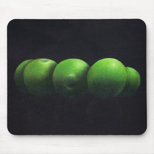 Fünf grüne Äpfel Mousepad (Vorne)