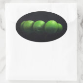 Fünf grüne Äpfel Ovaler Aufkleber (Tasche)