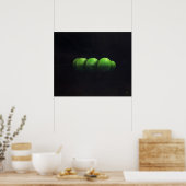 Fünf grüne Äpfel Poster (Küche)