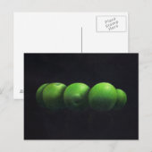 Fünf grüne Äpfel Postkarte (Vorne/Hinten)