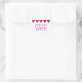 Fünf Herz-Ehefrau Quadratischer Aufkleber (Tasche)