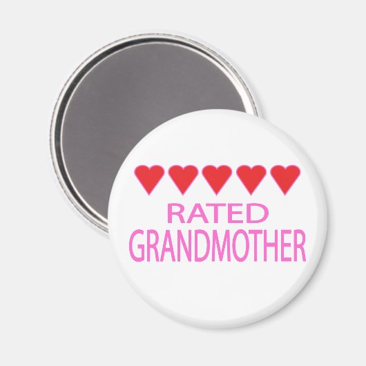 Fünf Herz Großmutter Magnet (Vorderseite/Rückseite)
