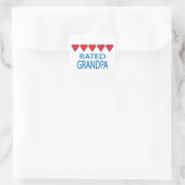 Fünf Herz Großvater Quadratischer Aufkleber (Tasche)