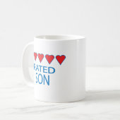 Fünf-Herz-Sohn Kaffeetasse (Vorderseite Links)
