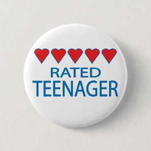 Fünf-Herz-Teenager Button