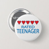 Fünf-Herz-Teenager Button (Vorne & Hinten)