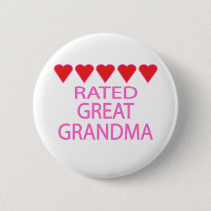 Fünf-Herz-Ur-Oma Button