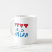 Fünf Herzchen im Schwiegersohn Kaffeetasse (Vorderseite Links)