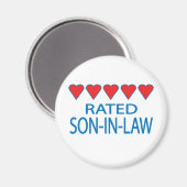 Fünf Herzchen im Schwiegersohn Magnet (Vorderseite/Rückseite)