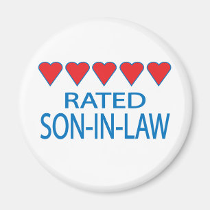 Fünf Herzchen im Schwiegersohn Magnet