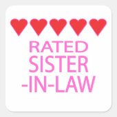 Fünf Herzkanzler Quadratischer Aufkleber (Vorderseite)