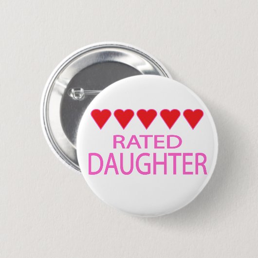 Fünf Herztochter Button (Vorne & Hinten)