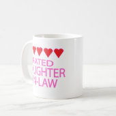 Fünf Herztochter Kaffeetasse (Vorderseite Links)