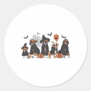 Fünf Hexenboxer Halloween Boxer Hund Spooky Se Runder Aufkleber