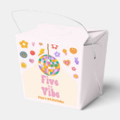 Fünf ist die Vibe Retro Diskothek Ball 5. Geburtst Geschenkschachtel (Rückseite)