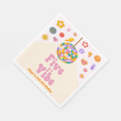 Fünf ist die Vibe Retro Diskothek Ball 5. Geburtst Serviette (Ecke)