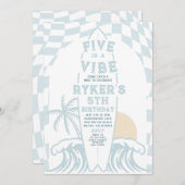 Fünf ist ein lebendiges modernes Surfbrett 5. Gebu Einladung (Vorne/Hinten)