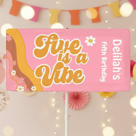 Fünf ist ein lebhafter, groovativer Retro-Vintager Banner
