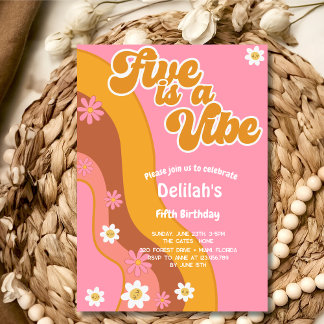 Fünf ist ein lebhafter, groovativer Retro-Vintager Einladung