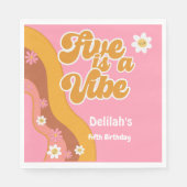 Fünf ist ein lebhafter, groovativer Retro-Vintager Serviette (Vorderseite)