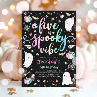 Fünf ist ein Spook Vibe Halloween Ghost Geburtstag Einladung