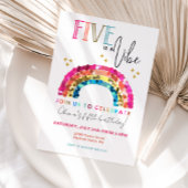 FÜNF ist ein VIBE farbiger Regenbogen 5. Geburtsta Einladung
